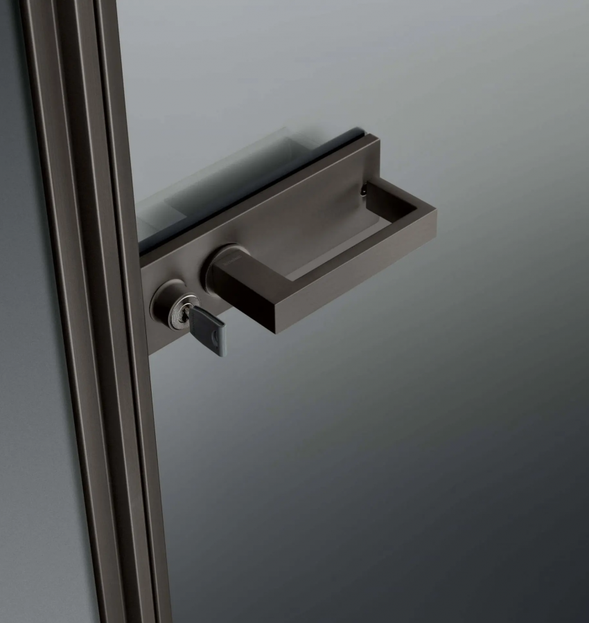 Структура и ручка - цвет 14 brown, стекло, цвет 64 riflettente grigio