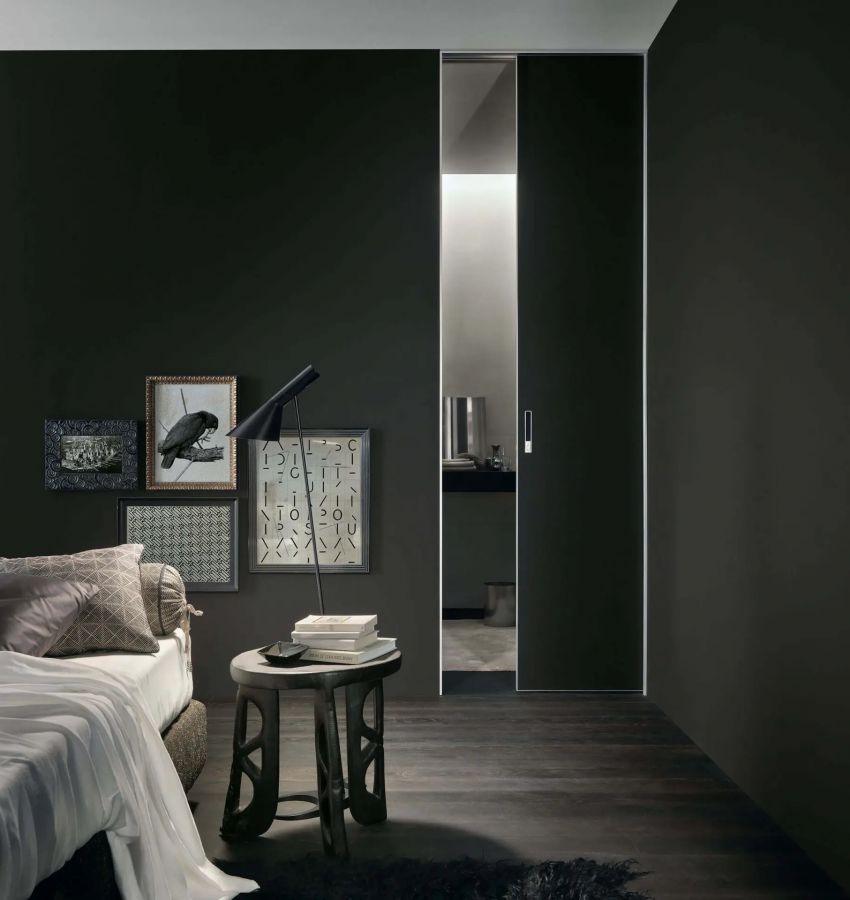 Структура, цвет 301 peltro, стекло, цвет 102 nero opaco, ручка со вставкой в цвет дверного полотна