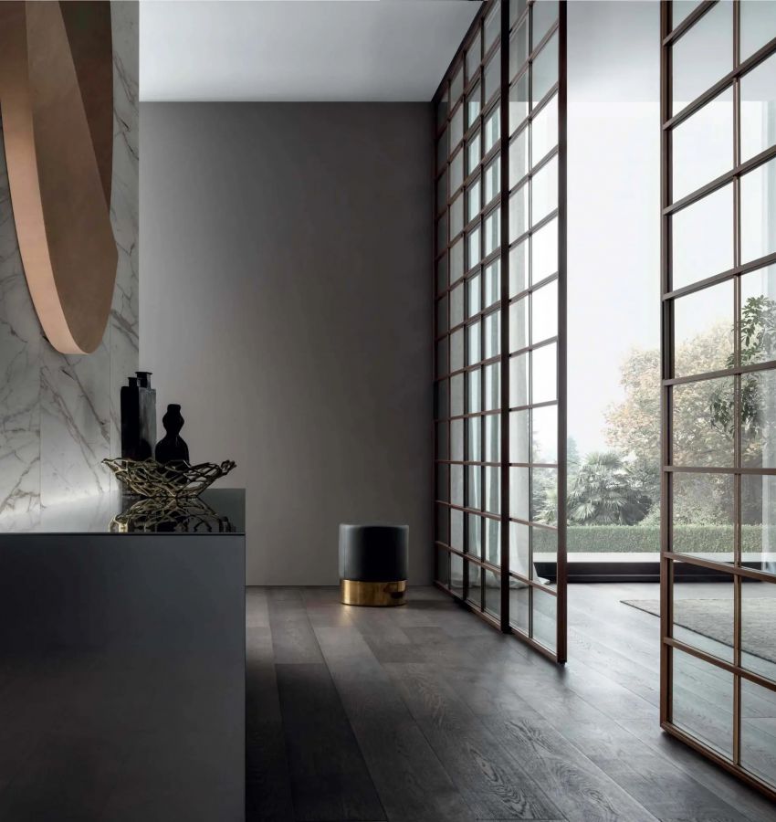 Структура, цвет 15 noce, стекло, цвет 67 riflettente chiaro, ручка 14 brown