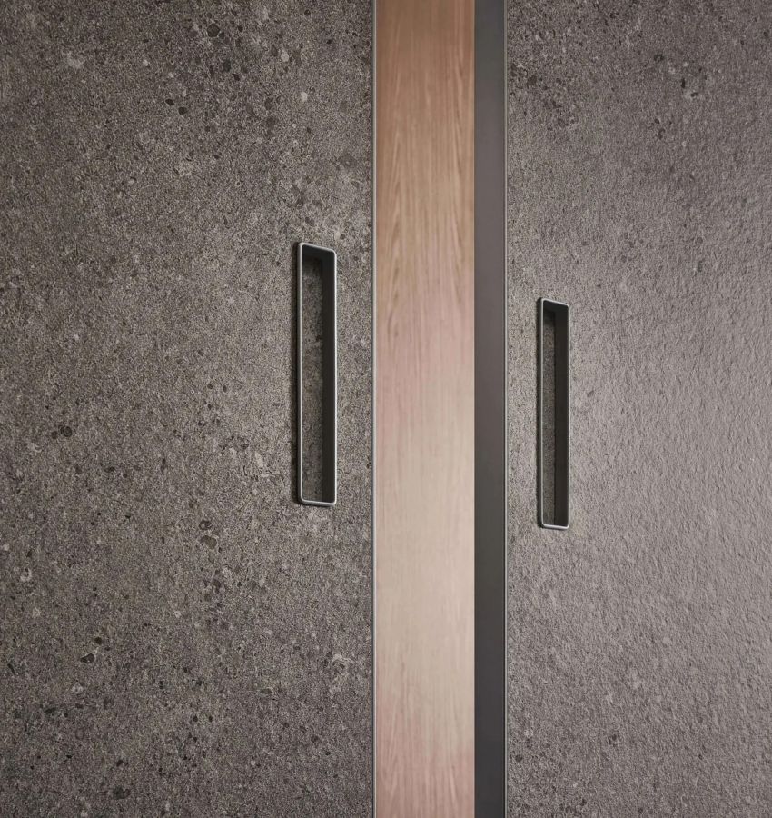 Структура, цвет 83 piombo, дверное полотно -керамогранит G003 piedra