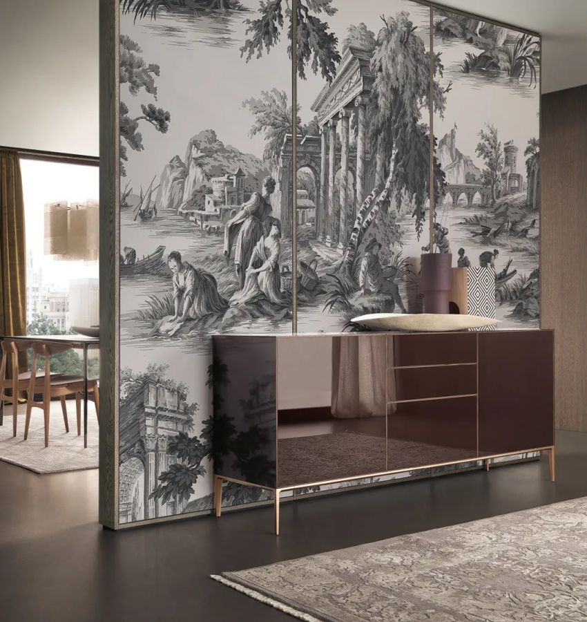 Структура, цвет 300 rame, стекло, цвет 75 amaranto lucido. Ш 1930 В 839 Г 470