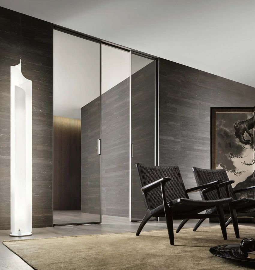 Структура и ручка - цвет 14 brown, стекло, цвет 63 grigio trasparente