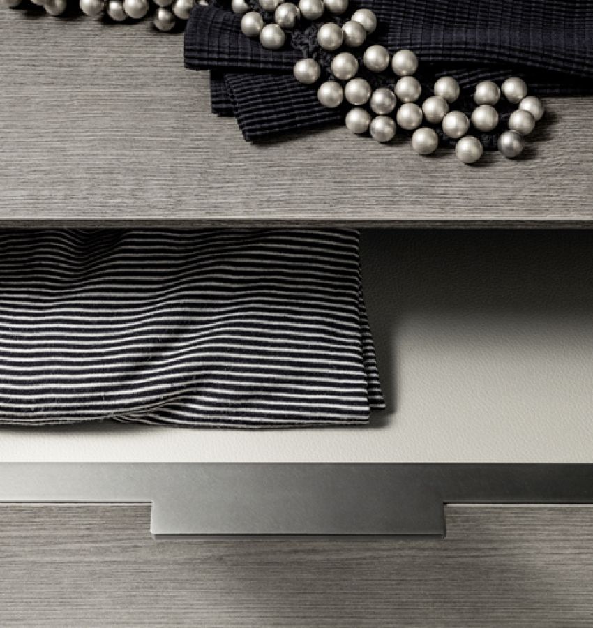 Структура, цвет 09 меламин, цвет rovere grigio, ручка 83 piombo, внутренняя структура - UB09 меламин, цвет cuoio brown